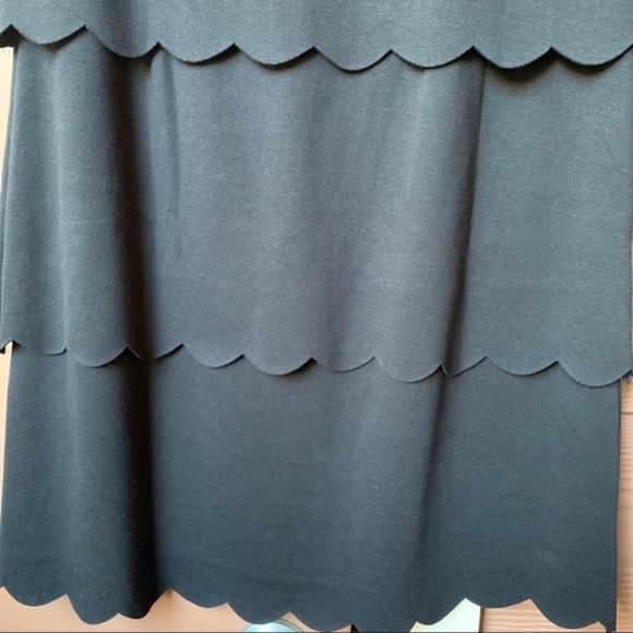NWT Philosophy Scalloped Layered Black Shift Dress LBD Classic Capsule Luxury - Picture 3 of 15